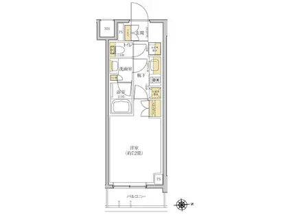 グレーシアフィット羽沢横浜国大(1K/4階)の間取り写真