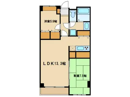 コンフォート双葉(2LDK/5階)の間取り写真