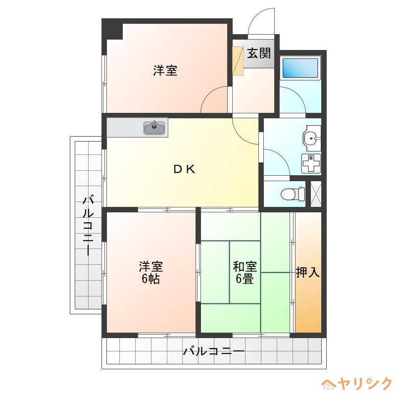 シェモア(3DK/2階)の間取り写真