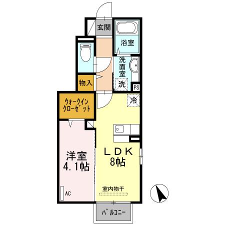 プレジール ド ビブレ(1LDK/1階)の間取り写真