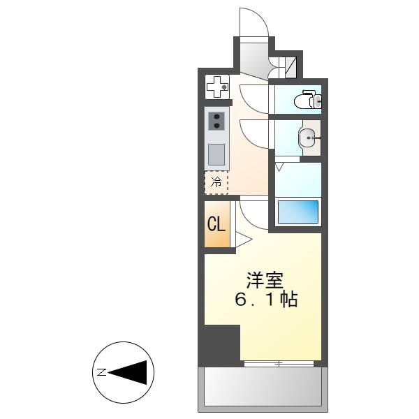 MAXIV名古屋(1K/8階)の間取り写真