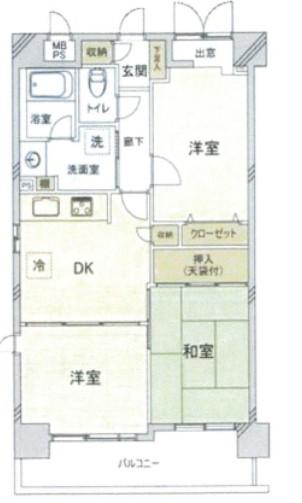 ライオンズガーデン西新井第2(3DK/2階)の間取り写真