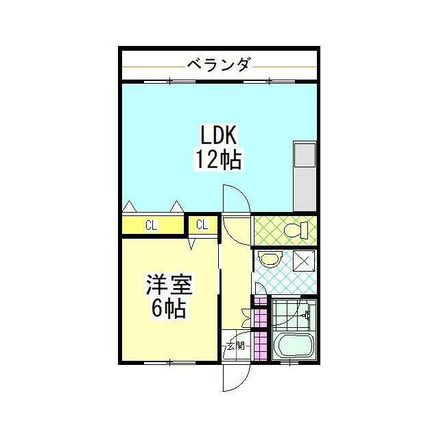 サンホワイトF204(1LDK/2階)の間取り写真