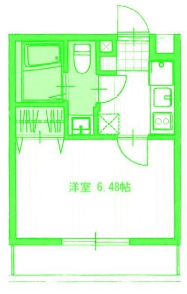 モダンパルク石川町(1K/2階)の間取り写真