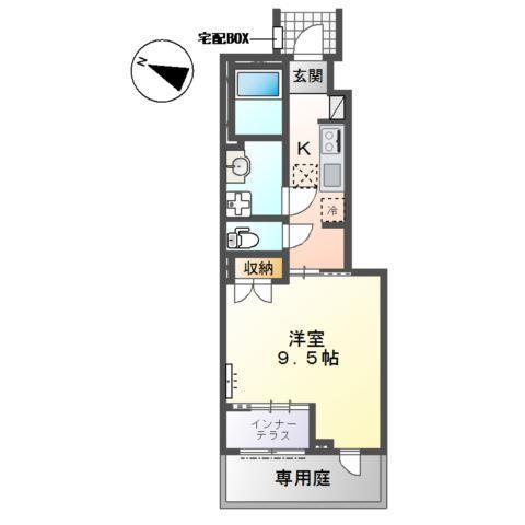 丹波篠山市中野II(1K/1階)の間取り写真