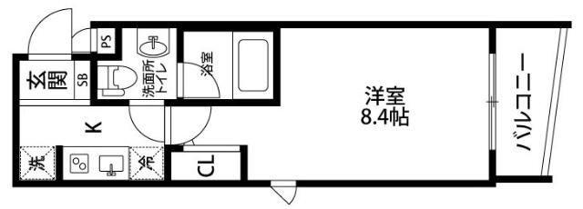 GROWS上板橋(1K/4階)の間取り写真