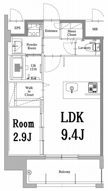 エンクレスト天神LARK(1LDK/8階)の間取り写真