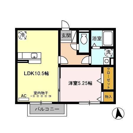 コアロードIII(1LDK/2階)の間取り写真