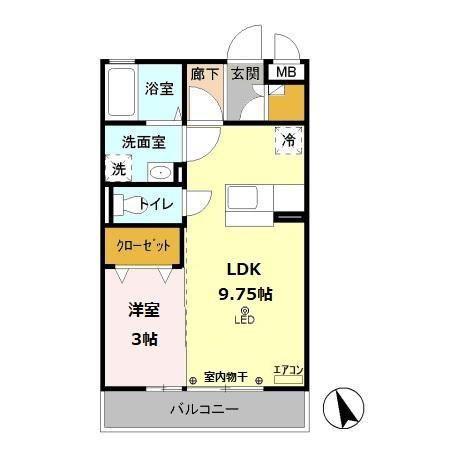 メゾン グリーンヒル(1LDK/3階)の間取り写真