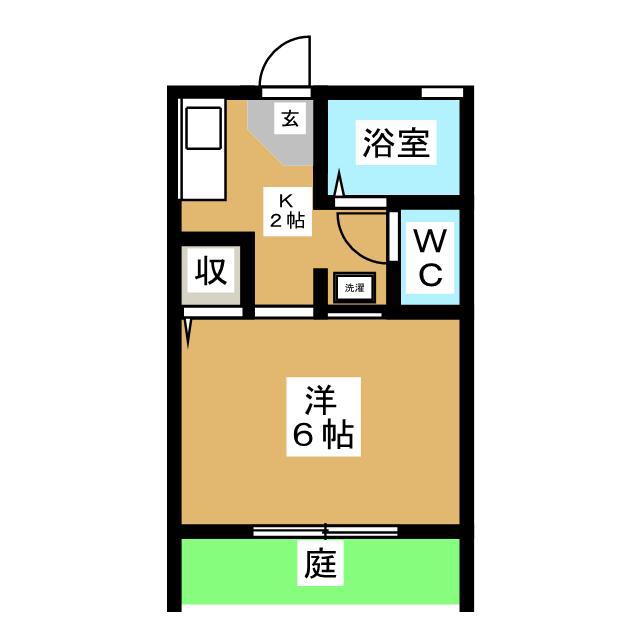 コーポトミーV(1K/1階)の間取り写真