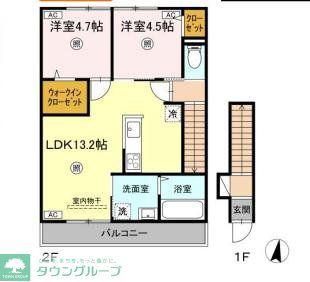 D-ROOM鳥飼1丁目工事(2LDK/2階)の間取り写真