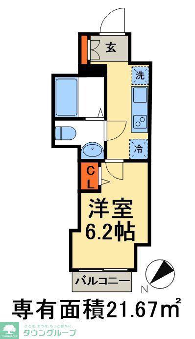 GENOVIA 西千葉(1K/7階)の間取り写真