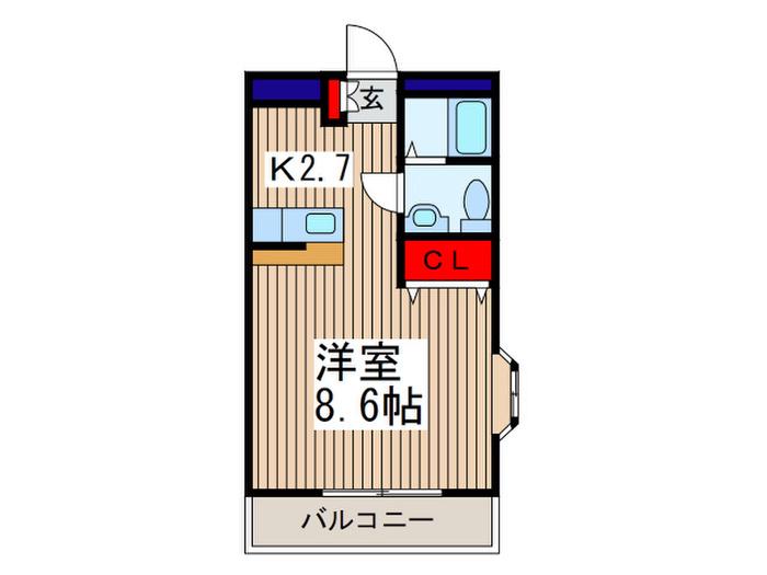 フローレス八番館(1K/2階)の間取り写真