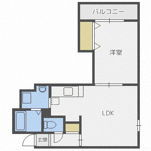 ル・マノワール(1LDK/1階)の間取り写真