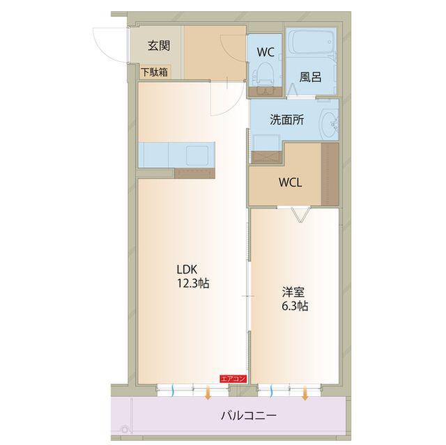 アチェーロ土岐口(1LDK/2階)の間取り写真