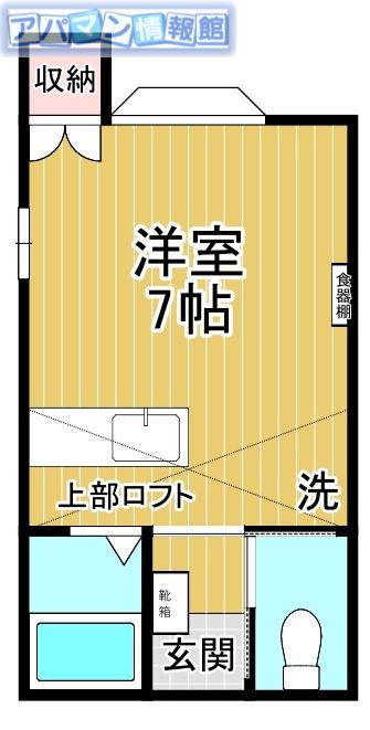 エストプラージュ(ワンルーム/2階)の間取り写真