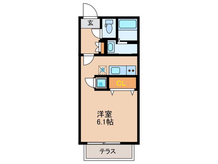 MODULOR白山II(ワンルーム/4階)の間取り写真