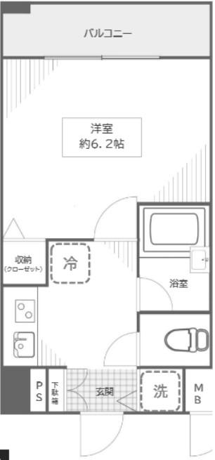 フェリエ大森町(1K/12階)の間取り写真