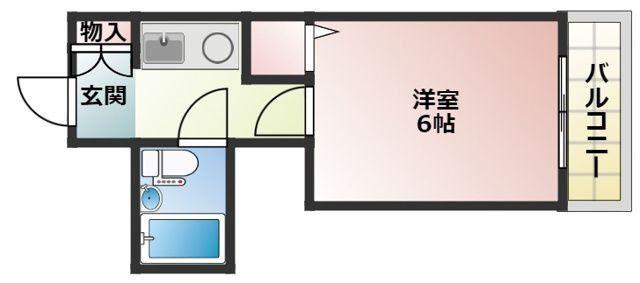 ハイム淡路(1K/2階)の間取り写真