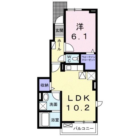 サンハウスII(1LDK/1階)の間取り写真