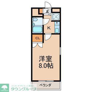 東洋ハイツ相模台(1K/2階)の間取り写真