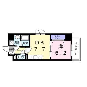 ウィングコート天王寺(1DK/5階)の間取り写真