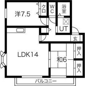 ガーデンスクエア伊丹C棟(2LDK/1階)の間取り写真