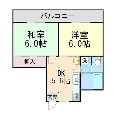 パークホーム王子(2DK/3階)の間取り写真