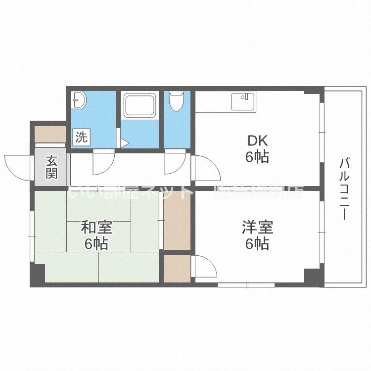 Mプラザ城東五番館(2DK/8階)の間取り写真