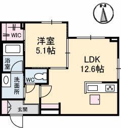 シンフォニアII(1LDK/1階)の間取り写真