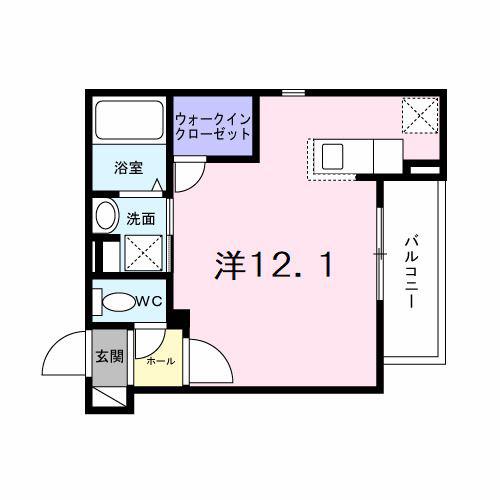 ヒカルサ神戸王塚台I(ワンルーム/3階)の間取り写真