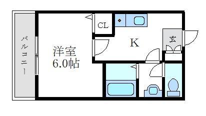 アマーベル潮江(1K/3階)の間取り写真