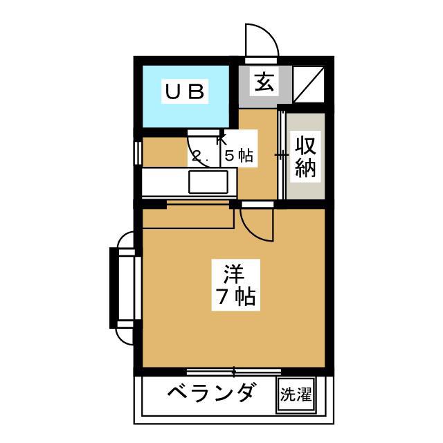 松川アパート(1K/1階)の間取り写真