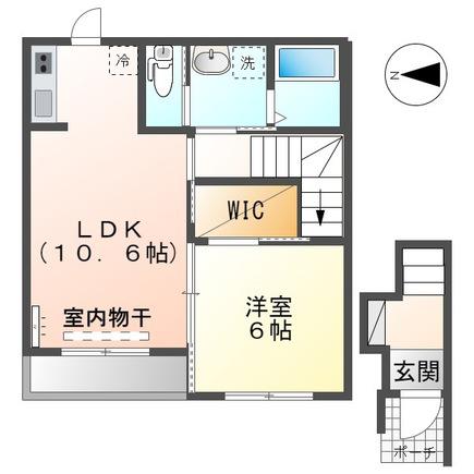 コンフォール四方池(1LDK/2階)の間取り写真