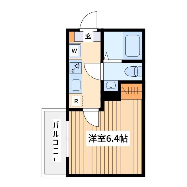リコ小田急相模原(1K/2階)の間取り写真