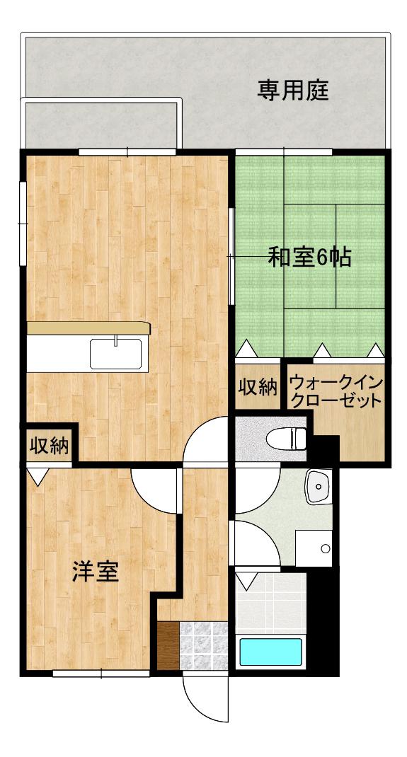 メゾンプログレッソ B(2LDK/1階)の間取り写真