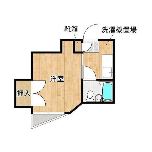 コーポ白川(1K/2階)の間取り写真