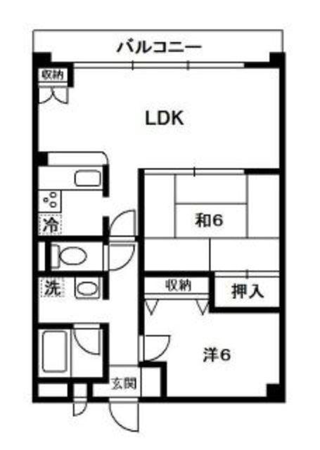 アーク本厚木(2LDK/6階)の間取り写真