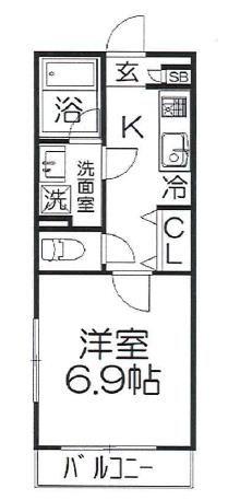 SUNNYWELL(1K/2階)の間取り写真