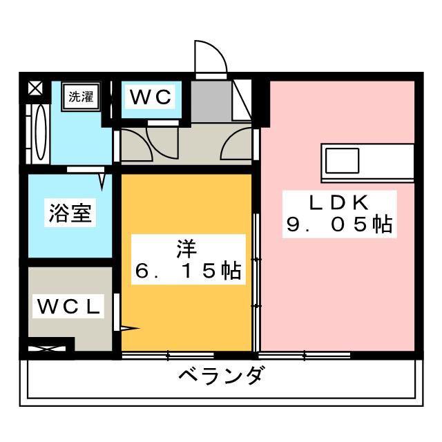 ルピナコート B(1LDK/2階)の間取り写真