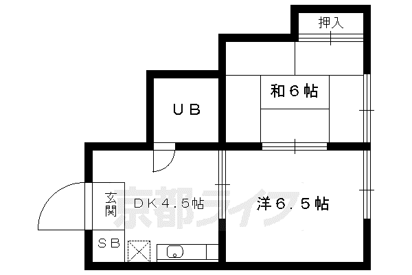 エルスール河原町(2DK/4階)の間取り写真