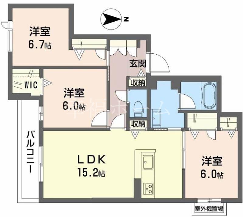 パール壽(3LDK/3階)の間取り写真