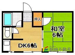 梶原ビル(1DK/3階)の間取り写真