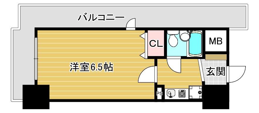 エスリード四条河原町(1K/5階)の間取り写真