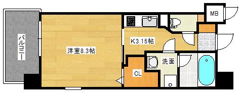 LATOUR出汐(1K/10階)の間取り写真