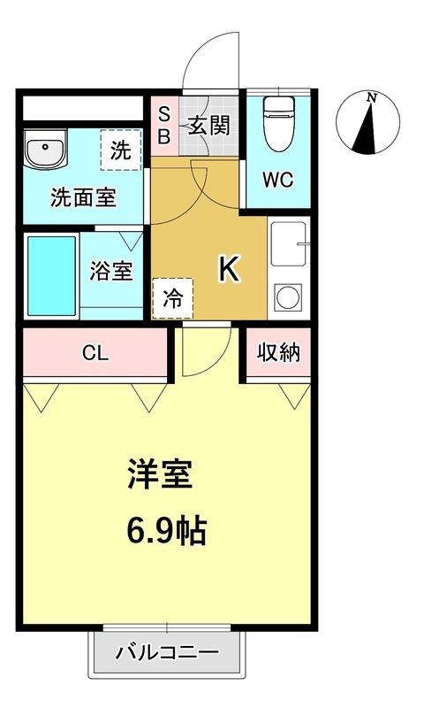 DA-SEEDⅠ(1K/1階)の間取り写真