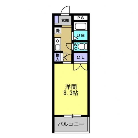 PHLOX五反田(1K/3階)の間取り写真