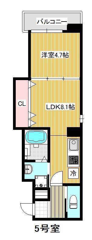 POTHOS呉本通(1LDK/11階)の間取り写真