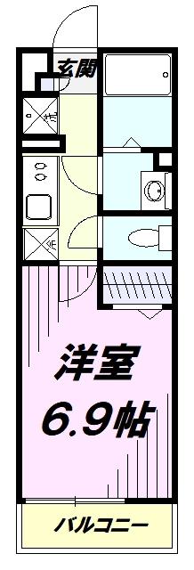 リブリ・クリックII(1K/2階)の間取り写真