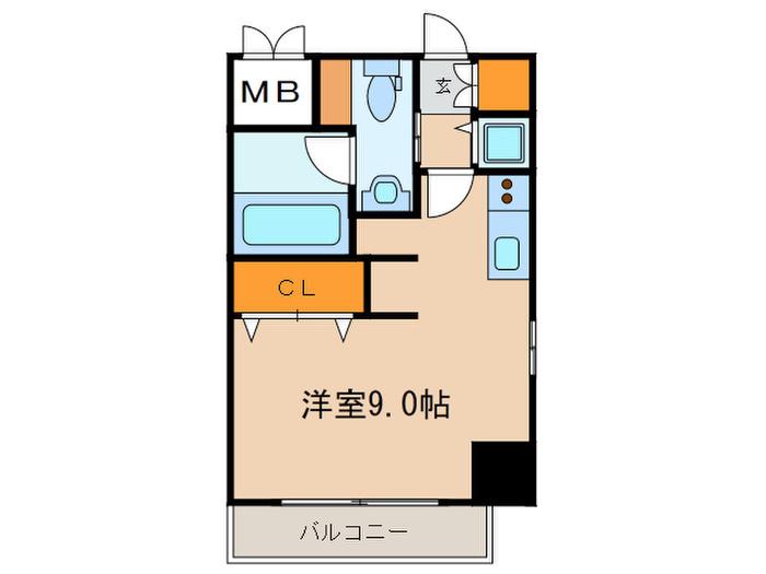 エグゼプレジオ(ワンルーム/4階)の間取り写真